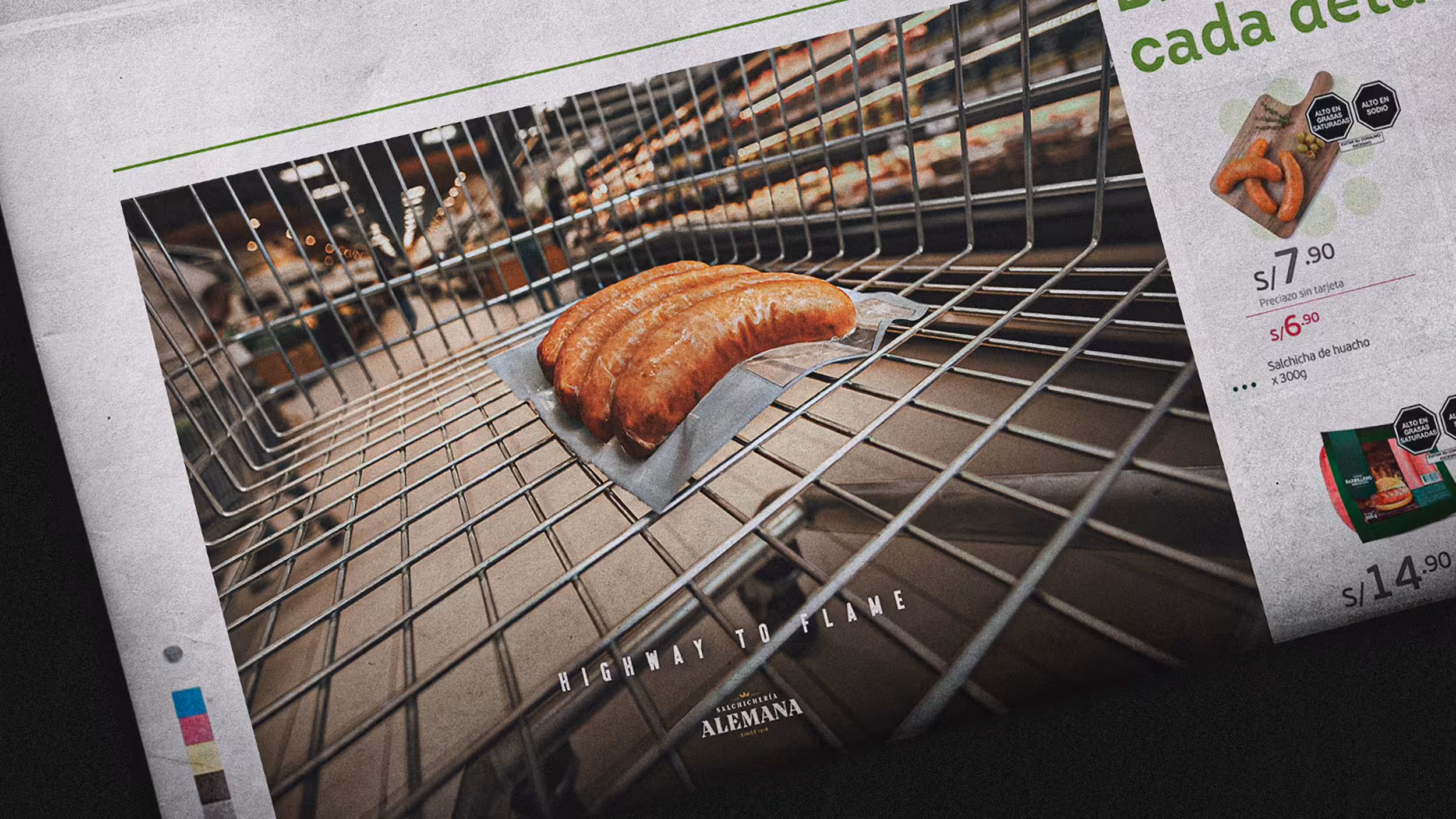 Sausages in a magazine